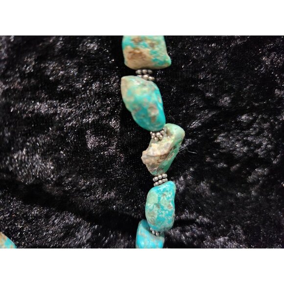 EUC Natural Turquoise Nugget Necklace with Agate Slice Pendant – Southwestern Bo - Picture 5 of 10